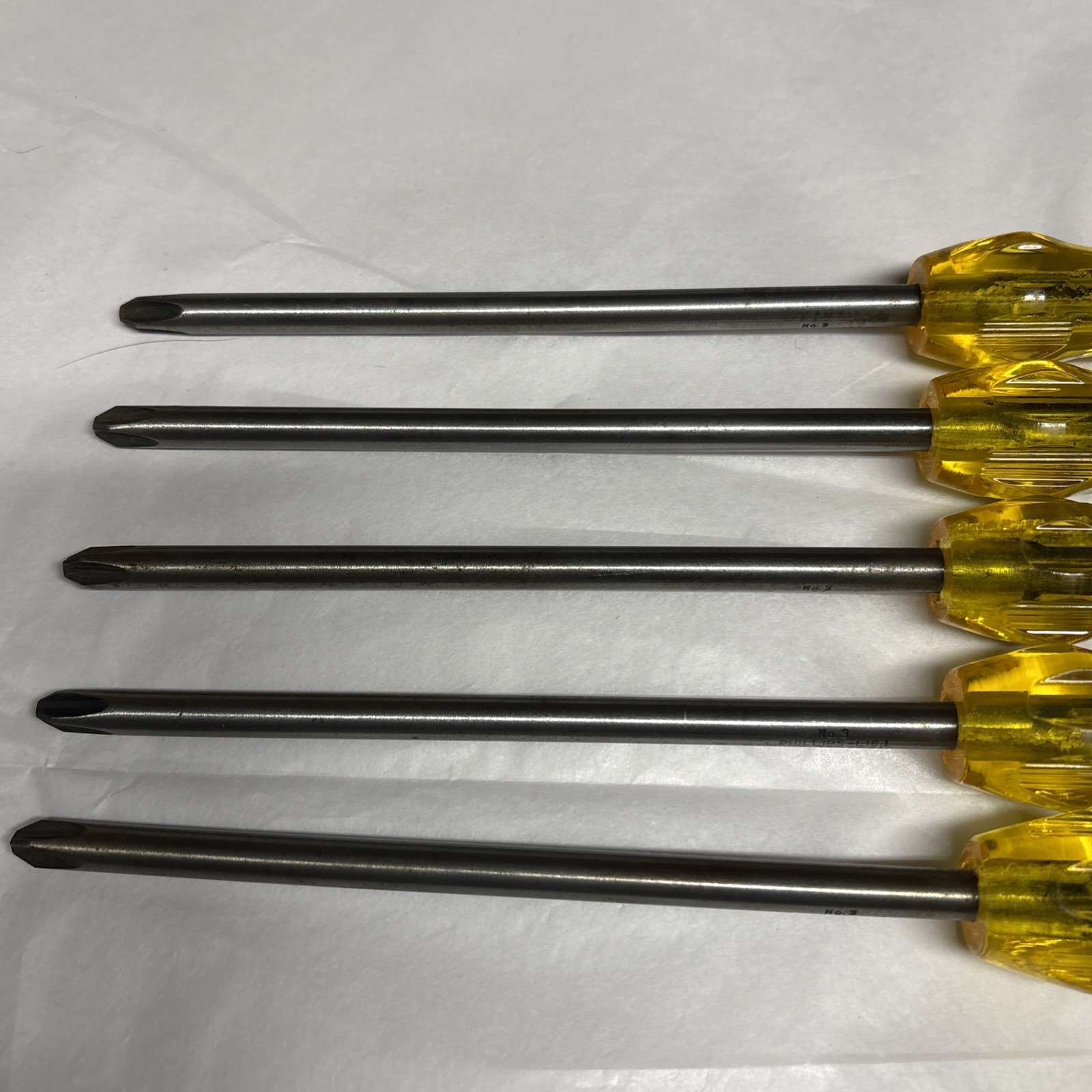 Vintage Stanley Utility 703-3 Phillips Head #3 Tip Screwdriver USA Lot Of 5 NOS