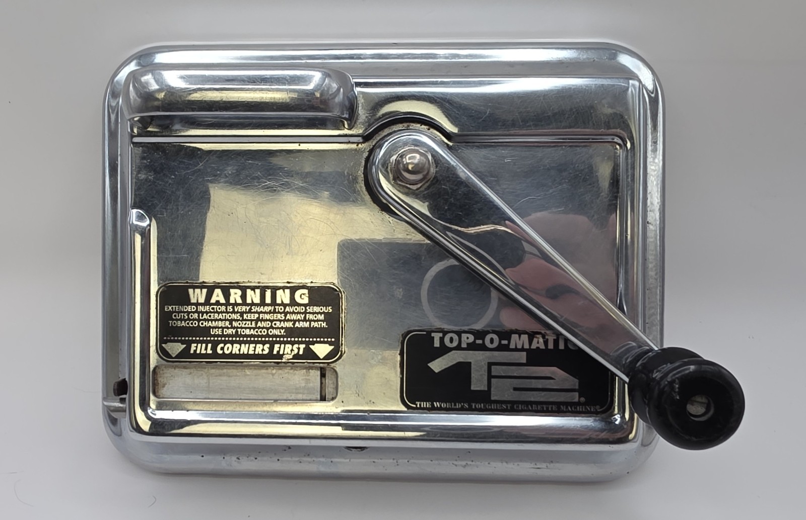 Top-O-Matic T2 Cigarette Rolling Machine Manual Tobacco Injector Metal - Working