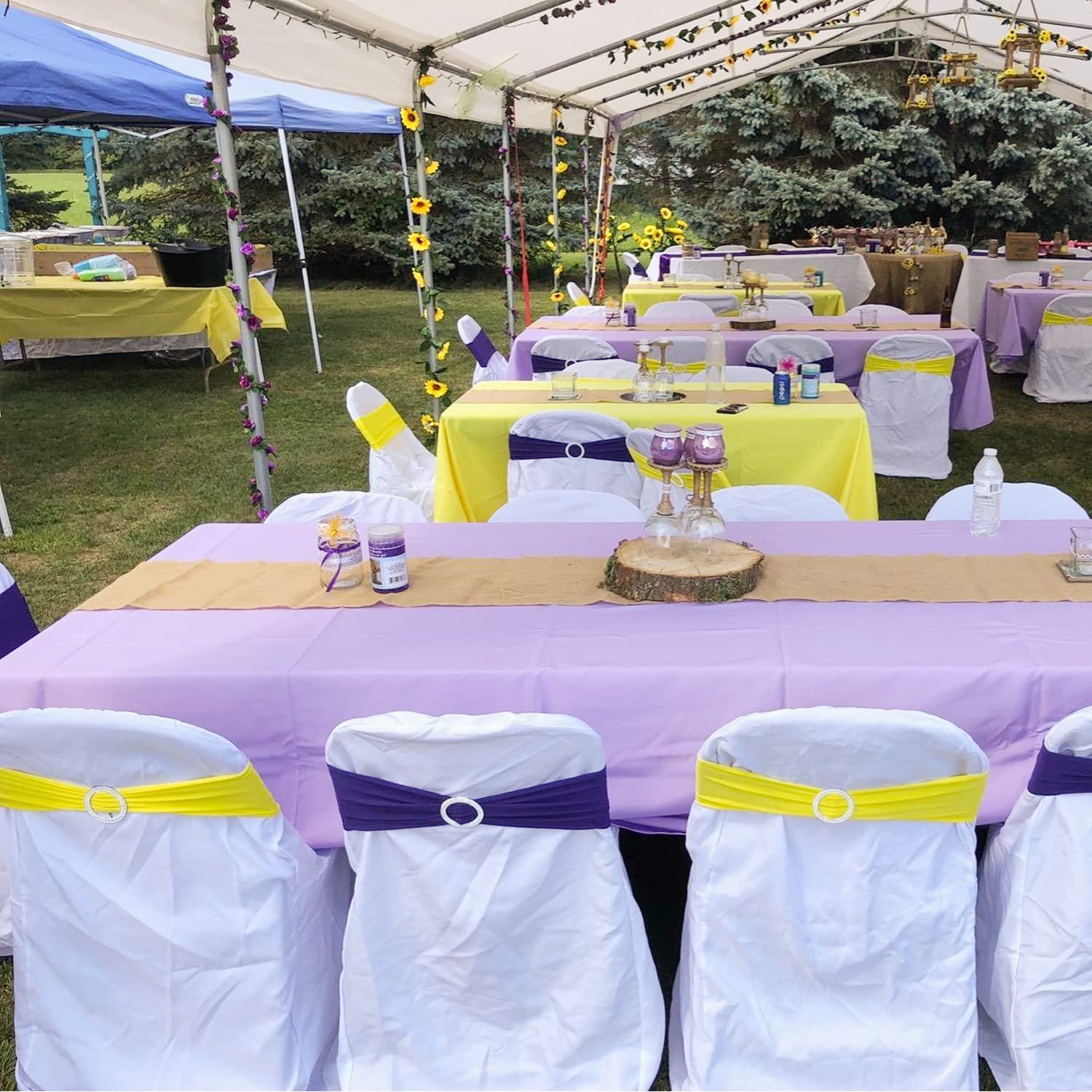 Jieqier Yellow Chair Sashes, 25PCS Spandex Sashes Bows, Chair Cover Bands wit...