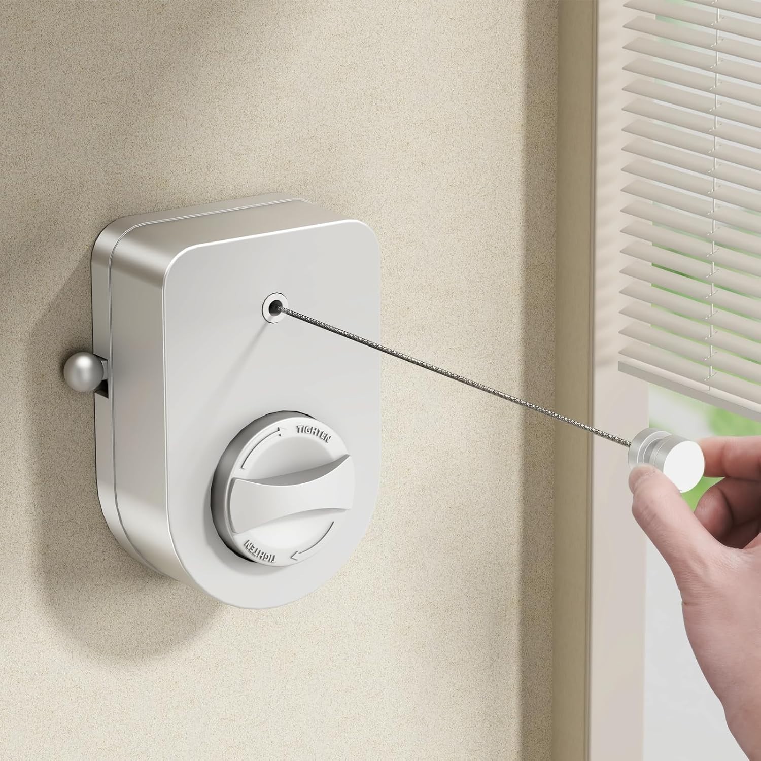 Stainless Steel Retractable Clothesline - 13.8 ft Non-Sagging Solution