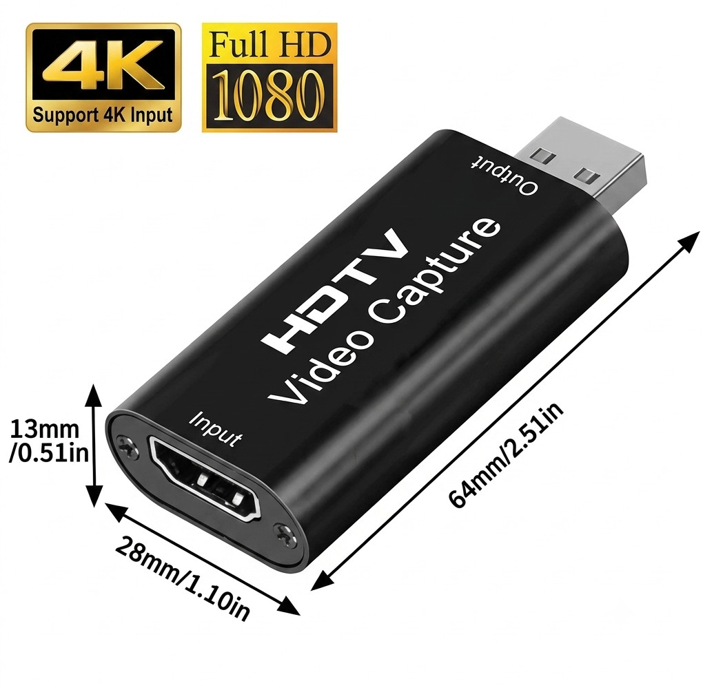 Video Capture Card HDMI to USB 2.0 1080P HD Game Recorder Live Streaming OBS