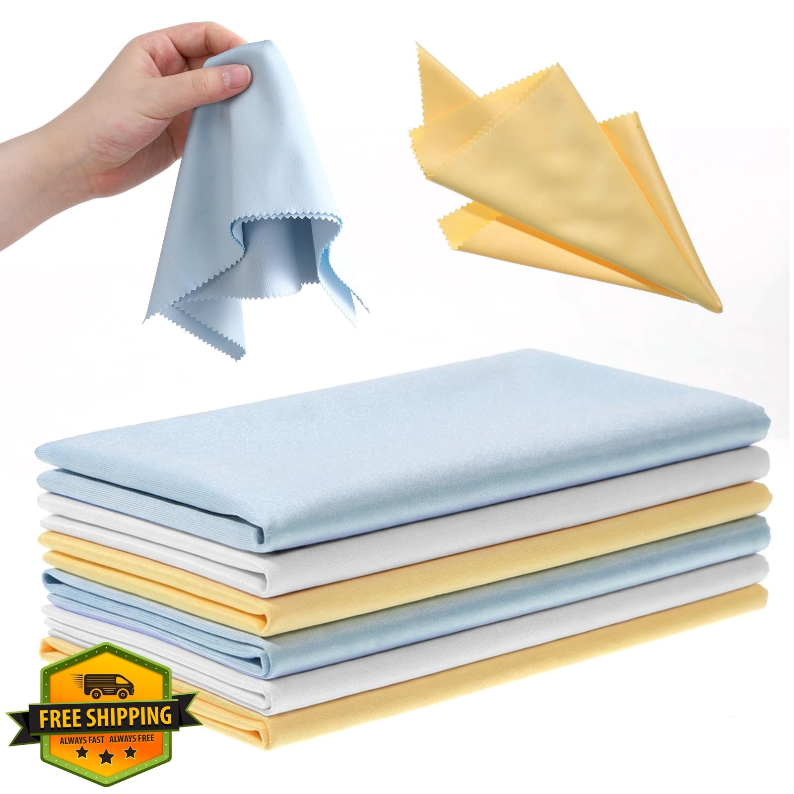 TIESOME 6pk Guitar Cleaning Cloths, 12x12" Microfiber, Lint Free