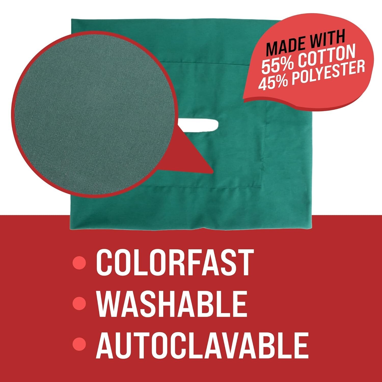 Cloth Fenestrated Drape, 30” x 30” with 4” x ¾” Rectangle, Autoclavable
