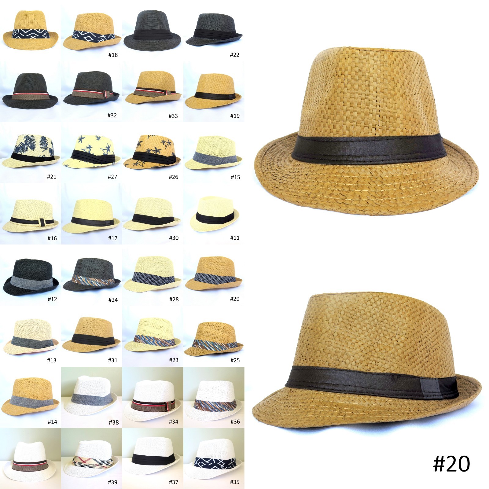 New Unisex Men Women Fedora Short Brim Tribly Black Beige Brown White Hat Cap