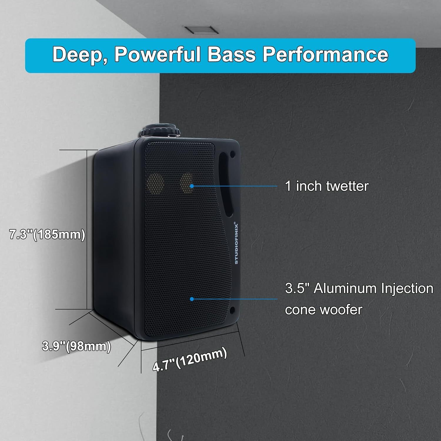 Outdoor Herdio Speakers Wired Waterproof 200W Surface Marine Wall Mount Speakers