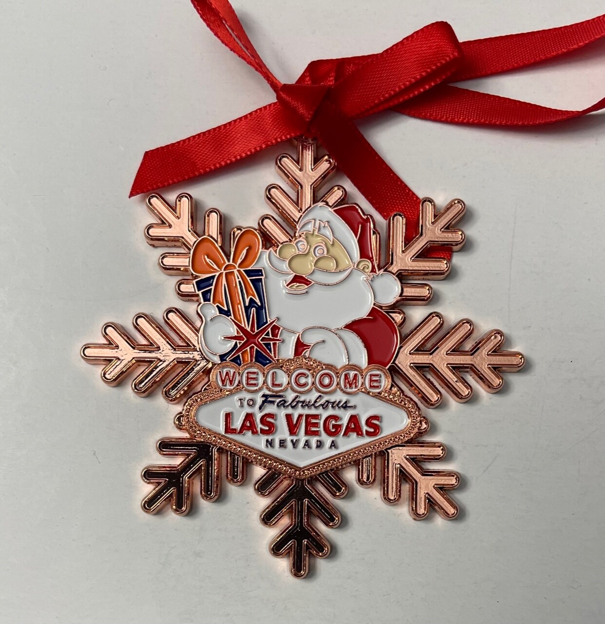 Welcome Las Vegas Sign Christmas Tree Holiday Hanging Ornament Santa Snowflake