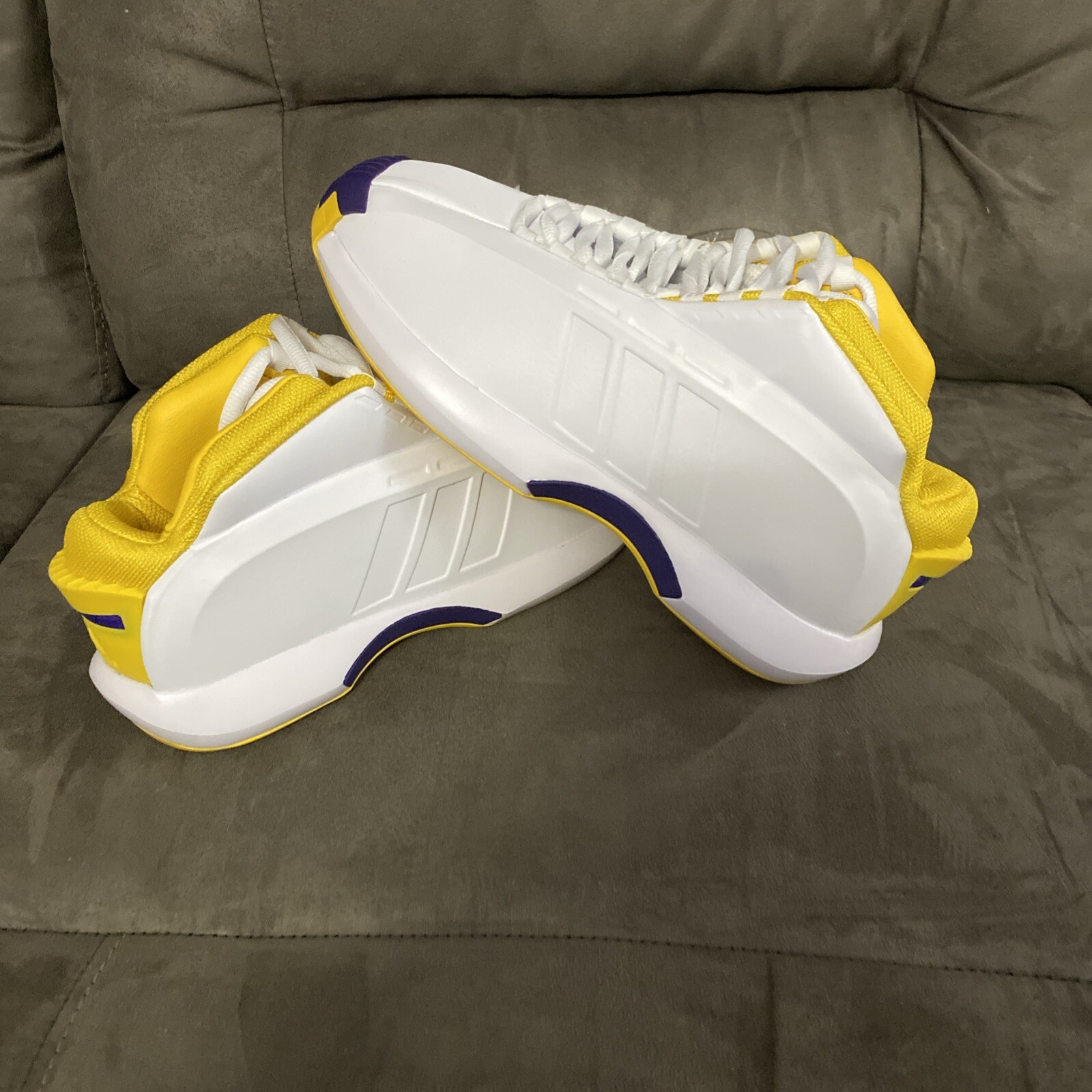 NWT adidas Originals Crazy 1 Koby Lakers GY8947 White Yellow Purple Men Size 7.5