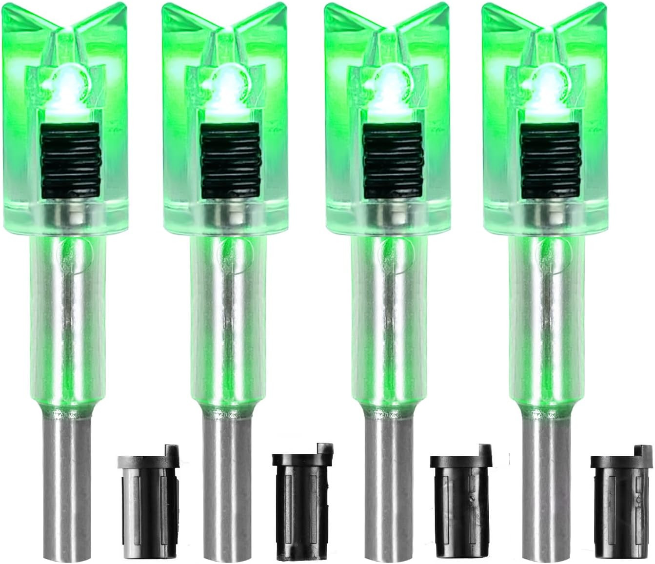 Crossbow Lighted Nock with On/Off Switch 4 Pack with .285”/.297”/.300”/.305” Bus