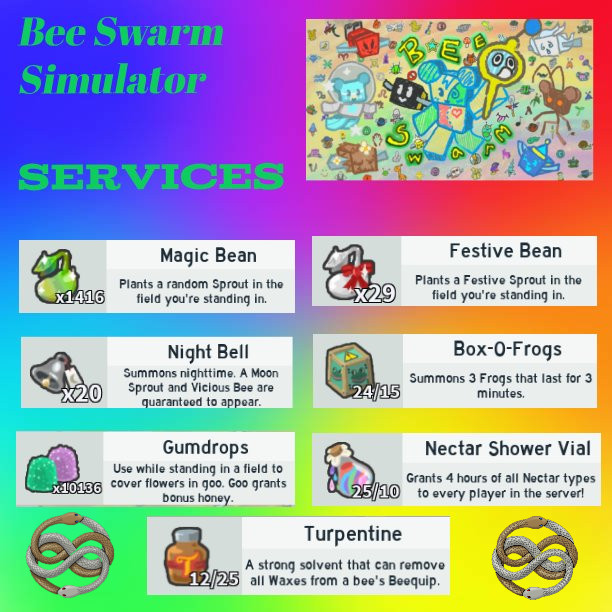 Bee Swarm Simulator - Services Shop | Sprouts | Boost Help | Turpentine |