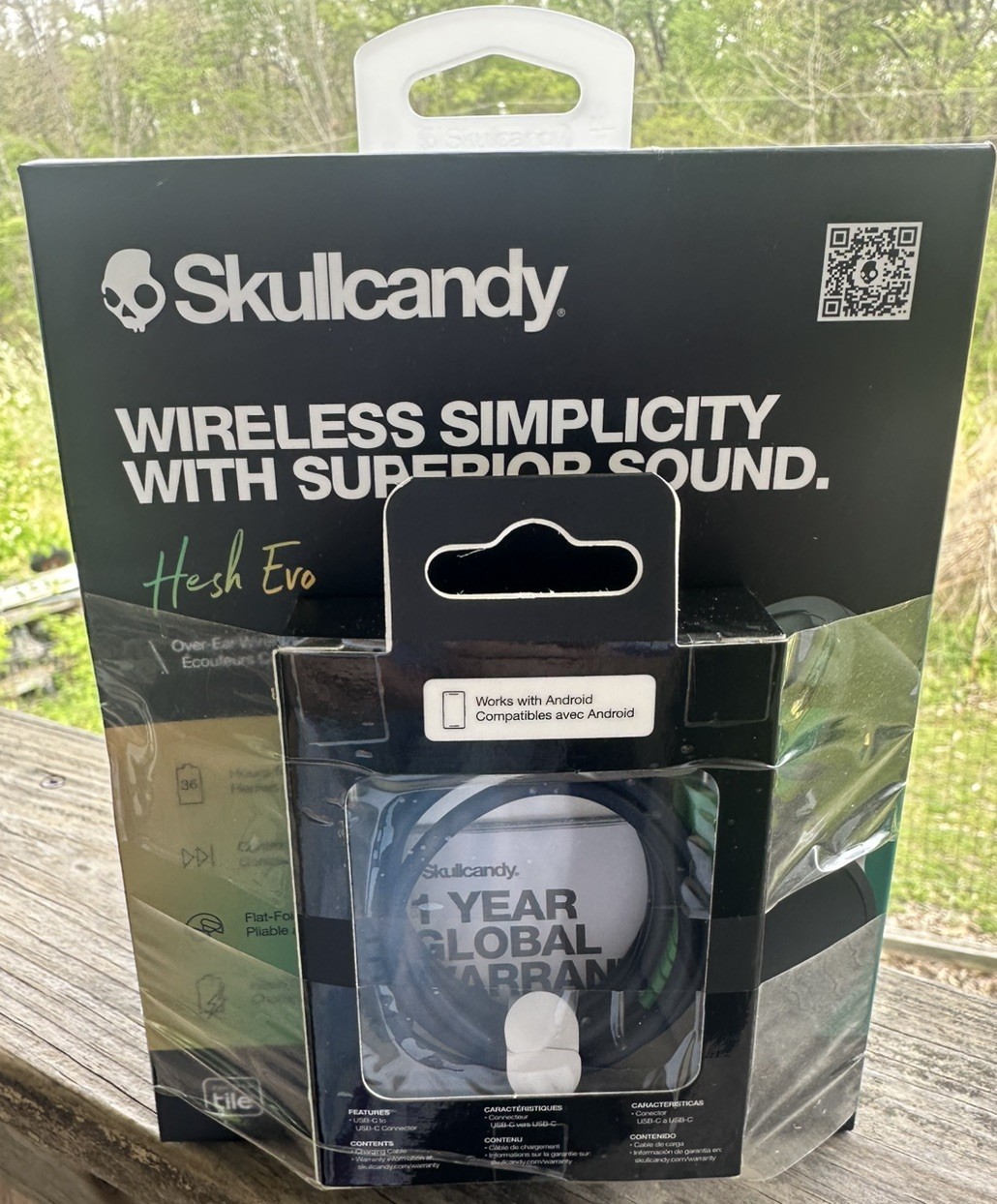 Skullcandy Wireless Simplicity Hesh Evo Superior Sound Headphones + USB C Cable