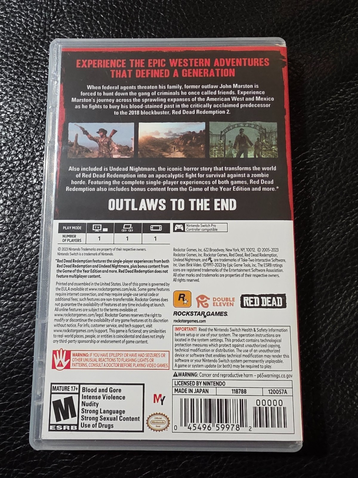 Replacement Case (NO GAME) Nintendo Switch Red Dead Redemption Standard Edition