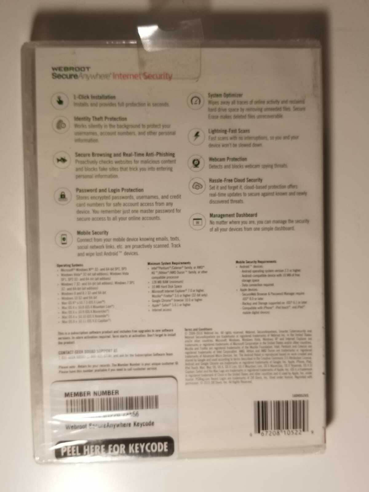 Webroot SecureAnywhere Internet Security - Full Version for Windows & Mac...