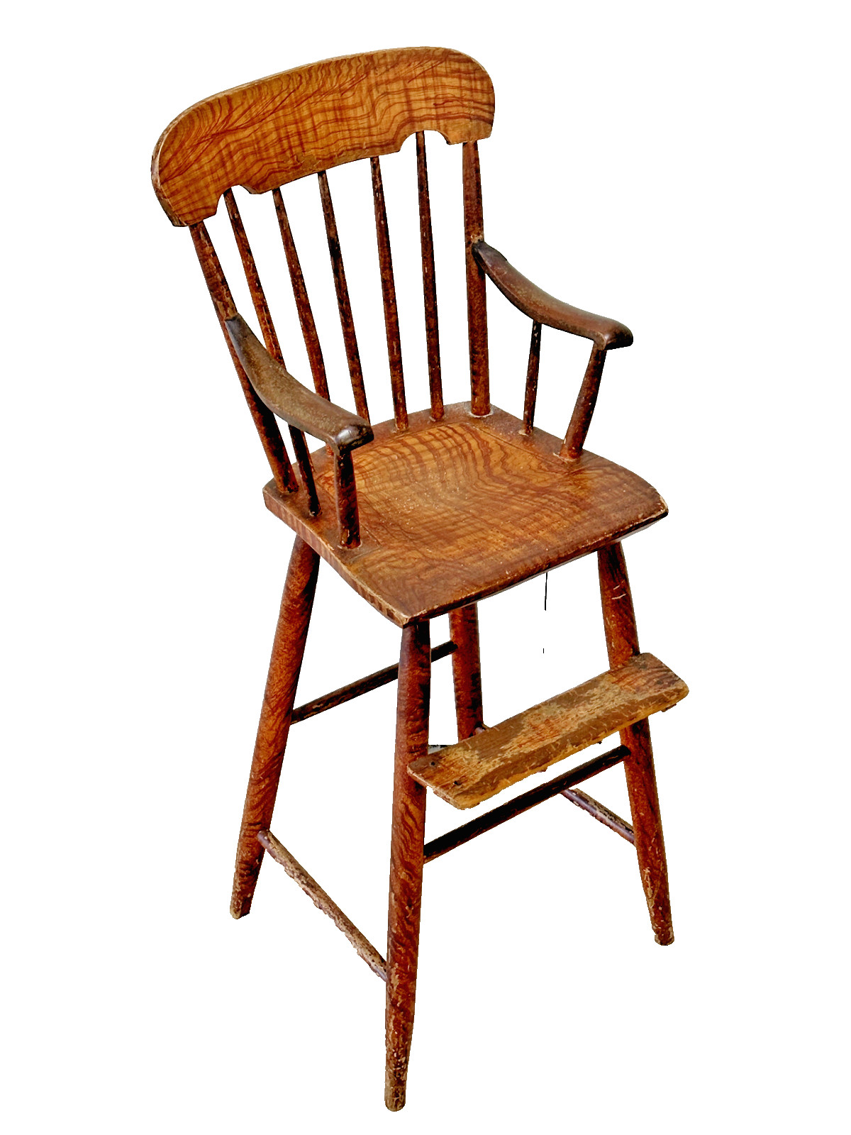 Antique old paint folk art high chair primitive pa 1800s original decoration