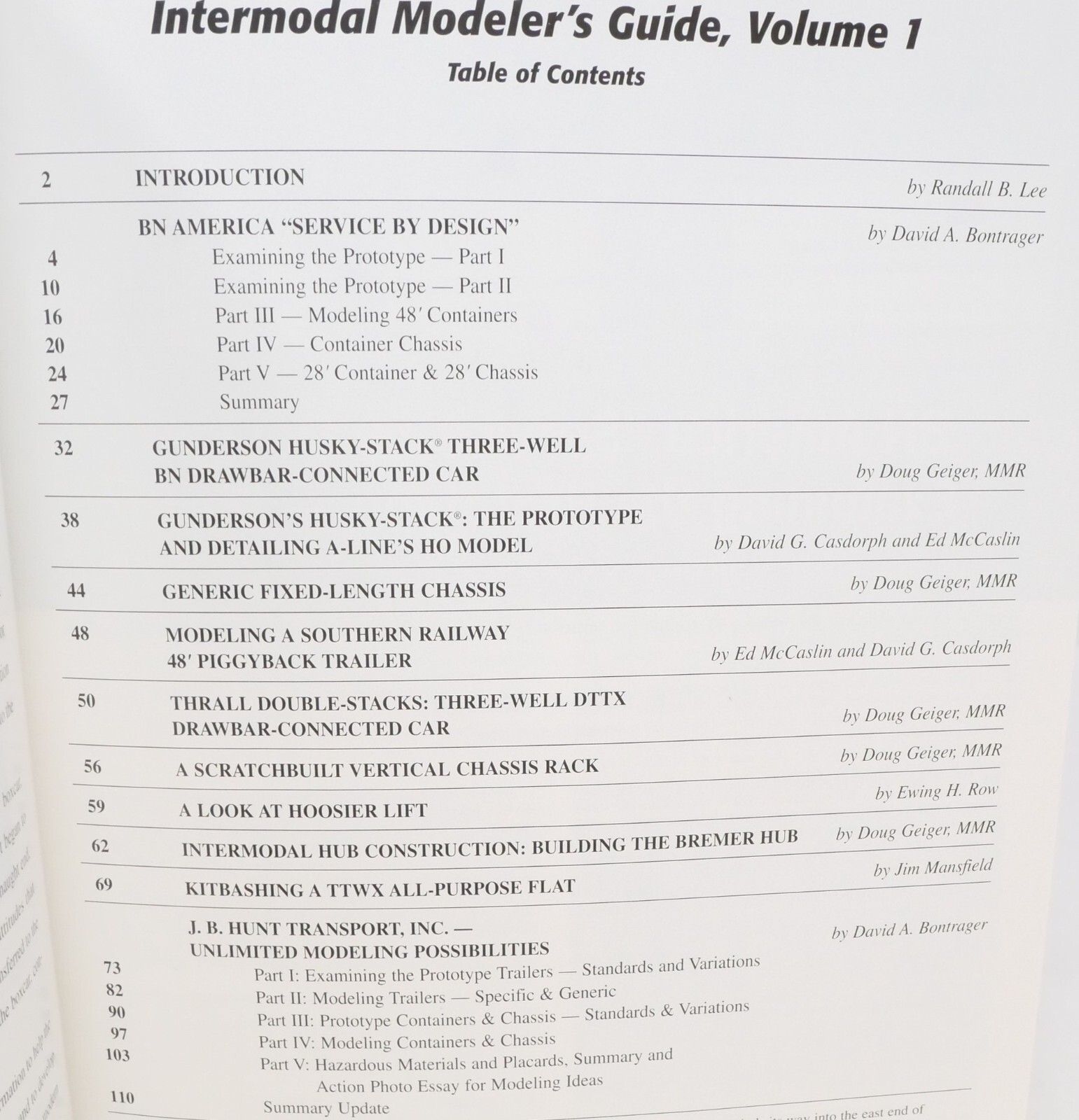 Intermodal Modeler's Guide Volume 1, Prototype Information & Modeling Projects