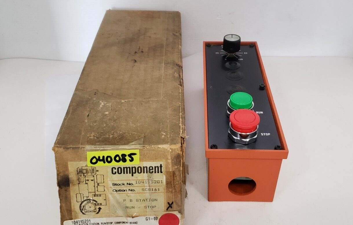 BOSTON FINCOR 104195201 PUSH BUTTON STATION, RUN/STOP, NIB