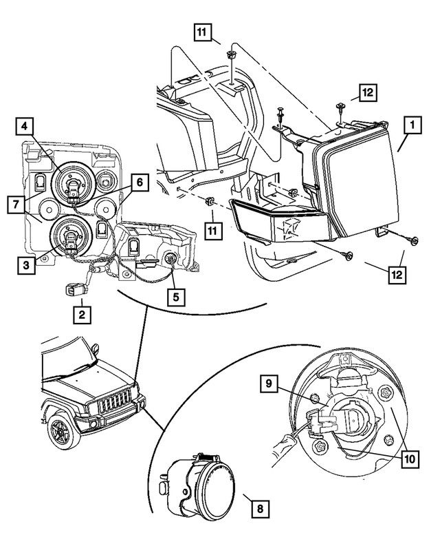 Genuine Mopar Headlamp Wiring 5175068AA