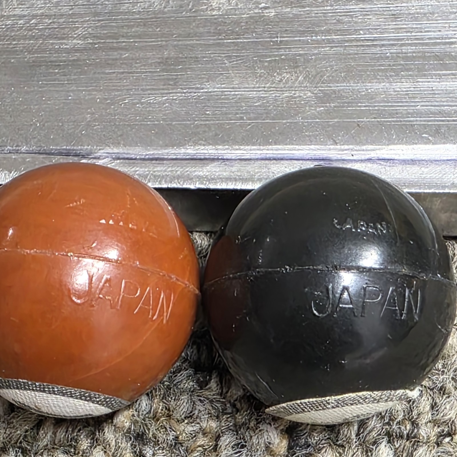 vintage made in japan small bouncing balls lot of 2 pool balls # 7 & # 8