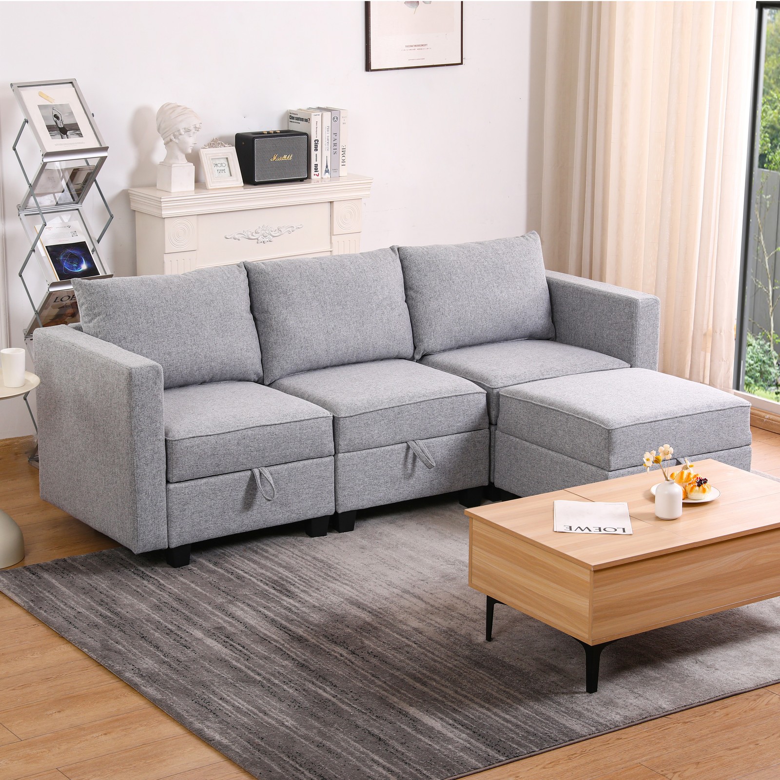 Small Sectional Sofa Modular L Shaped Couch 3 Seater Sectional Couch Convertibl