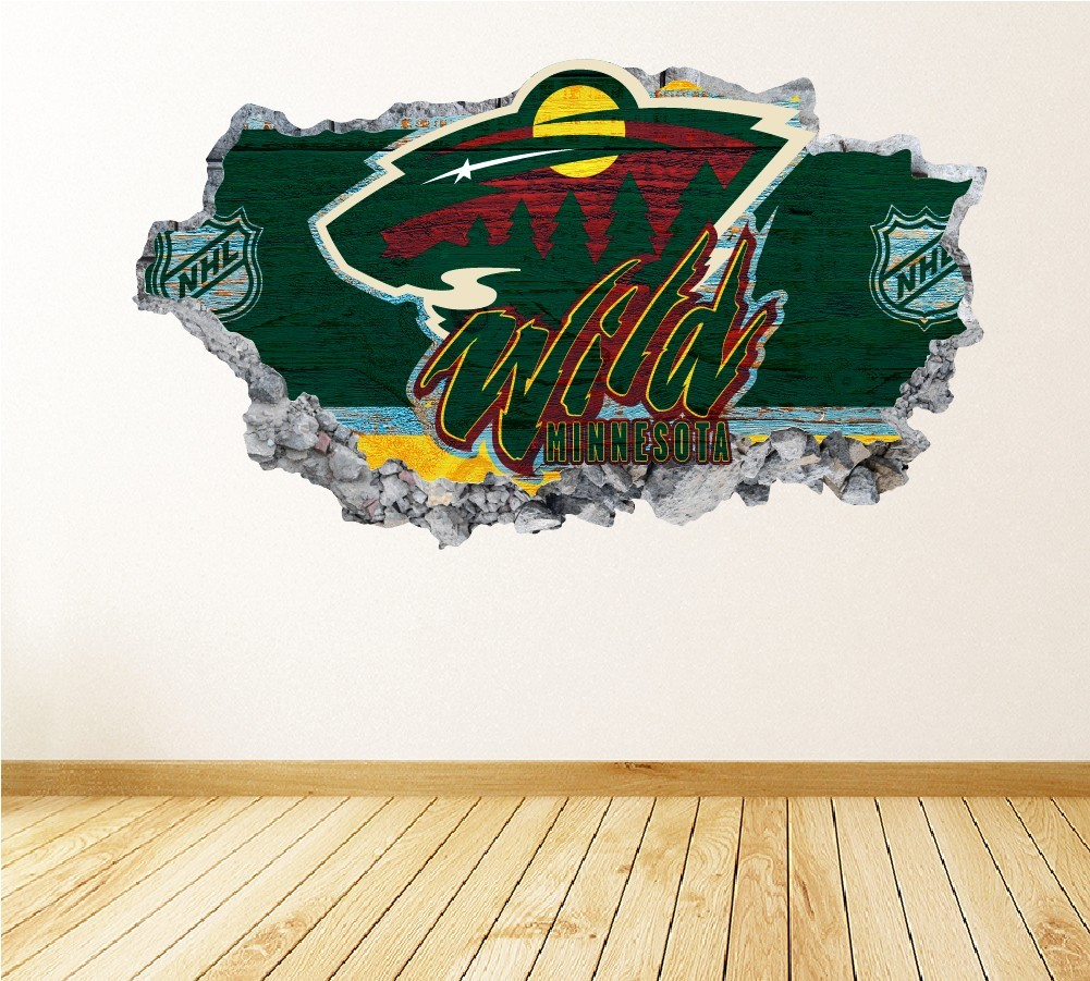 Minnesota Wild Wall Art 3D Decal Hockey Wall Decor Print Vinyl Sticker