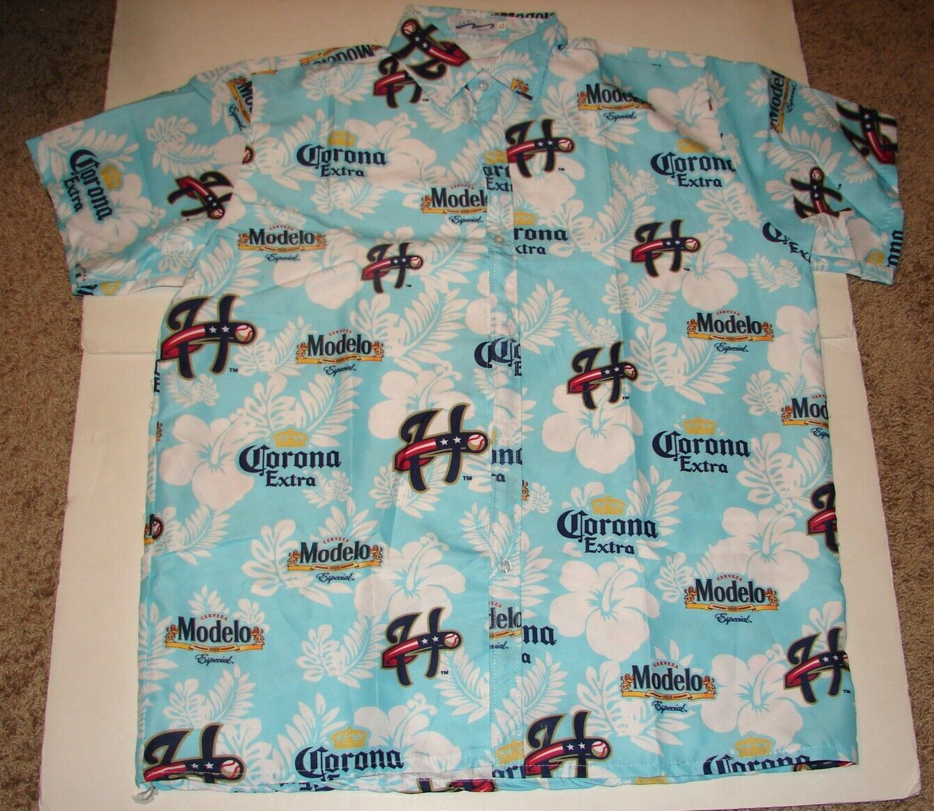 Rare HARRISBURG SENATORS Baseball CORONA / MODELO - HAWAIIAN SHIRT - SGA Size XL