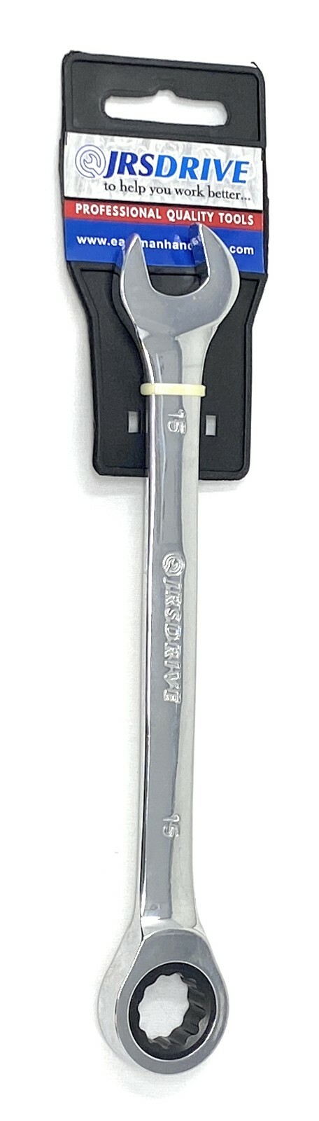 JRSDRIVE 2pc Ratcheting Combination Wrench Metric 15mm CRV 12pt Mirror Finish