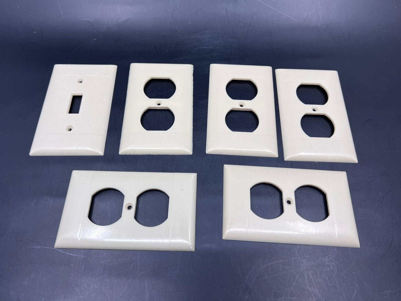 Lot of 6 Sierra Bakelite Ivory MCM 5 Two Gang Outlet Plate Cover 1 Switch Plate