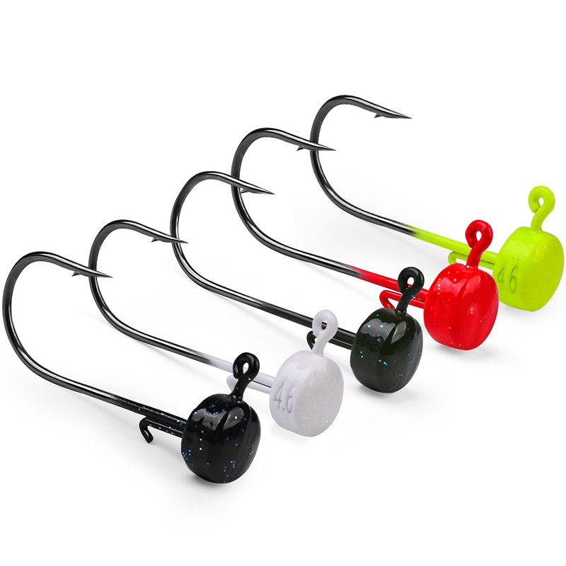 25Pcs Mushroom Ned Rig Jig Head Fishing Hooks Crappie Bass Trout Lure Tackle
