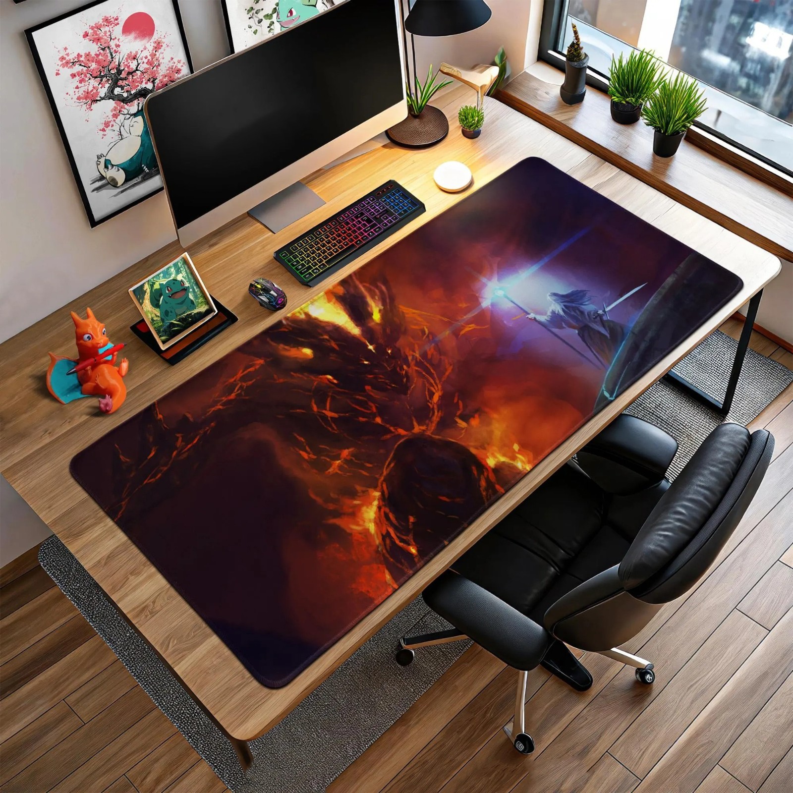 Gandalf vs Balrog Mouse Pad Epic Lord of the Rings Bridge Desk Mat Gift For Fans