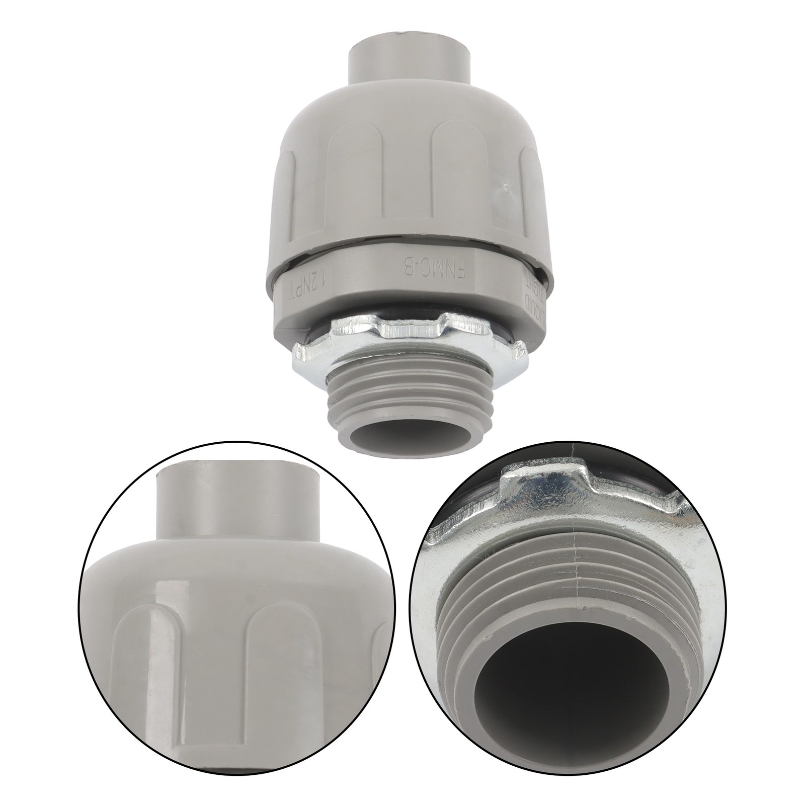 60Pcs 1/2" Liquid Tight Straight Fitting PVC Electrical Conduit Connector Kit