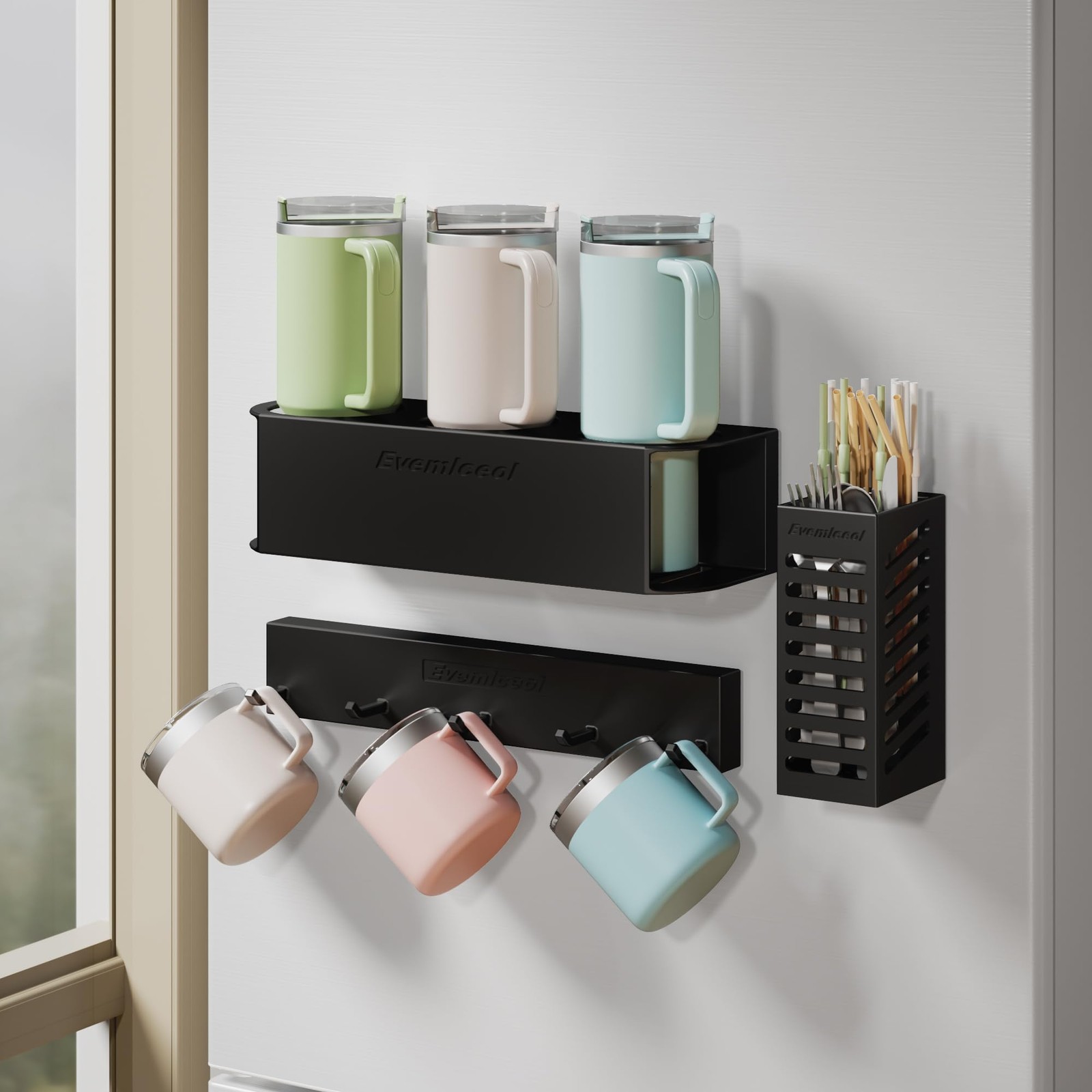 Magnetic Cup Holder for Fridge for 20/30/40 oz Stanley Tumblers Water Bottle ...