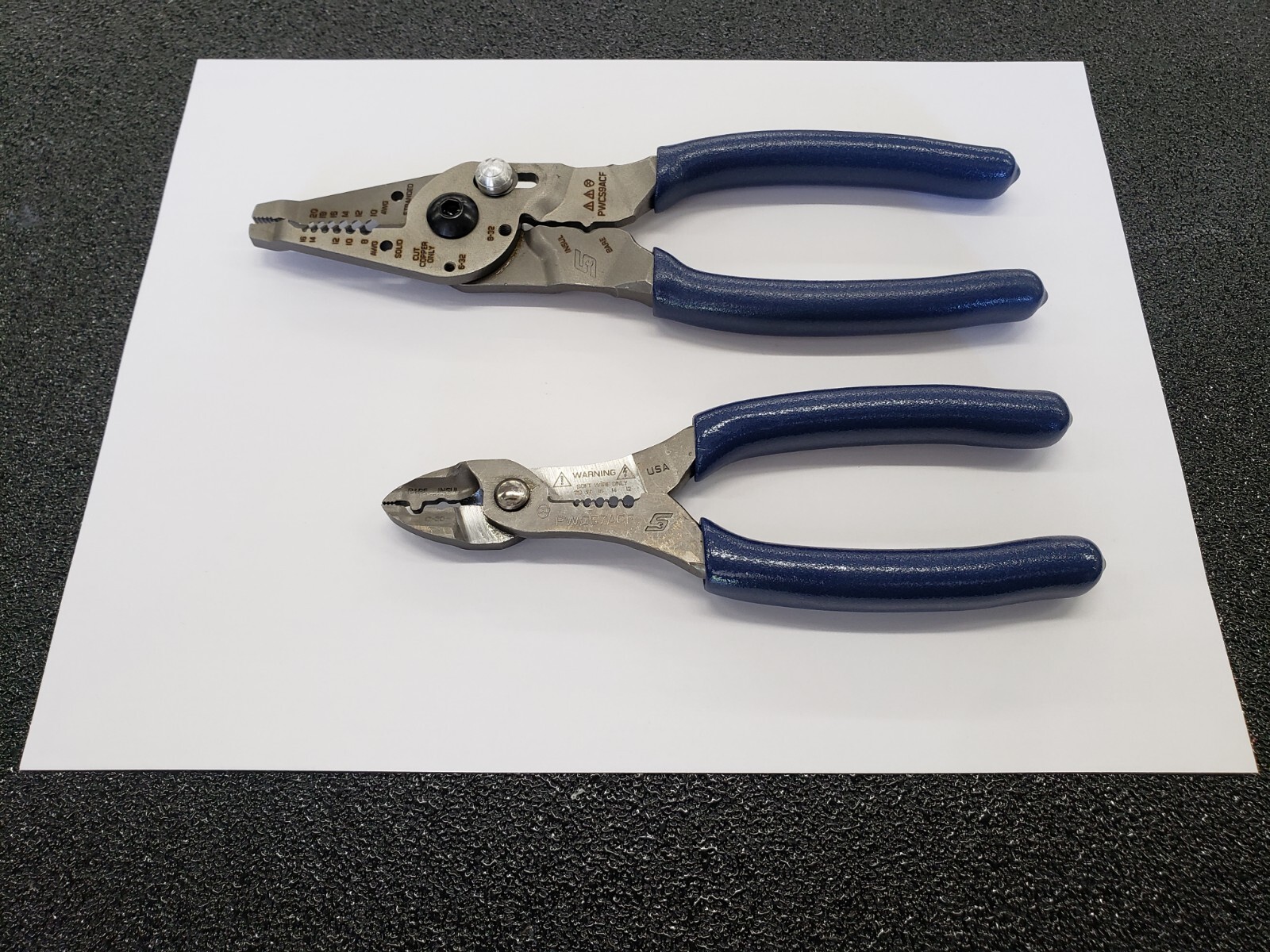 Snap-on Tools POWER BLUE 2pc Soft Grip 7" & 9" Wire Strippers PWCS9ACF PWCS7ACF