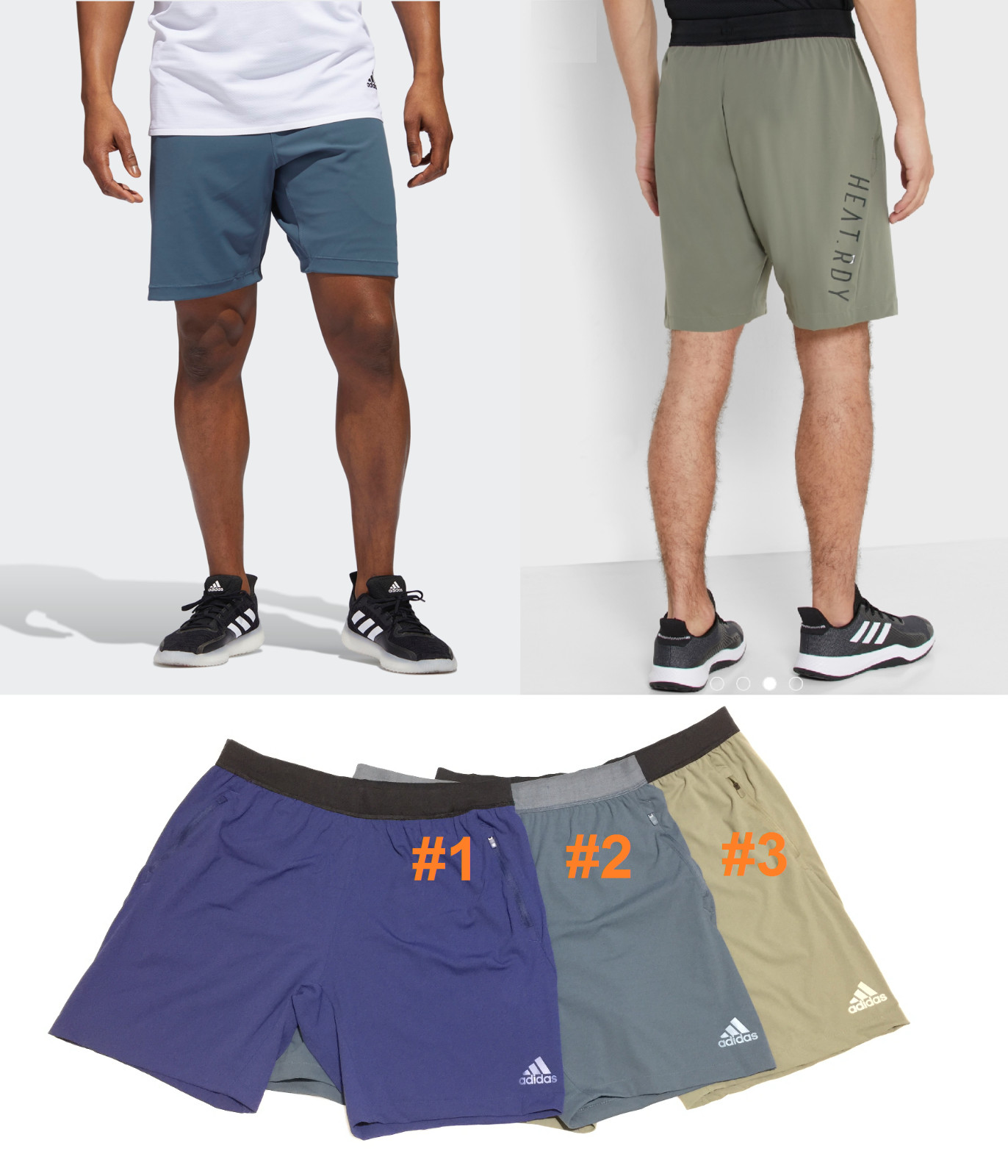 ADIDAS HEAT.RDY 9-INCH SHORTS Cooling Stretch Active Training Running M L XL 2XL