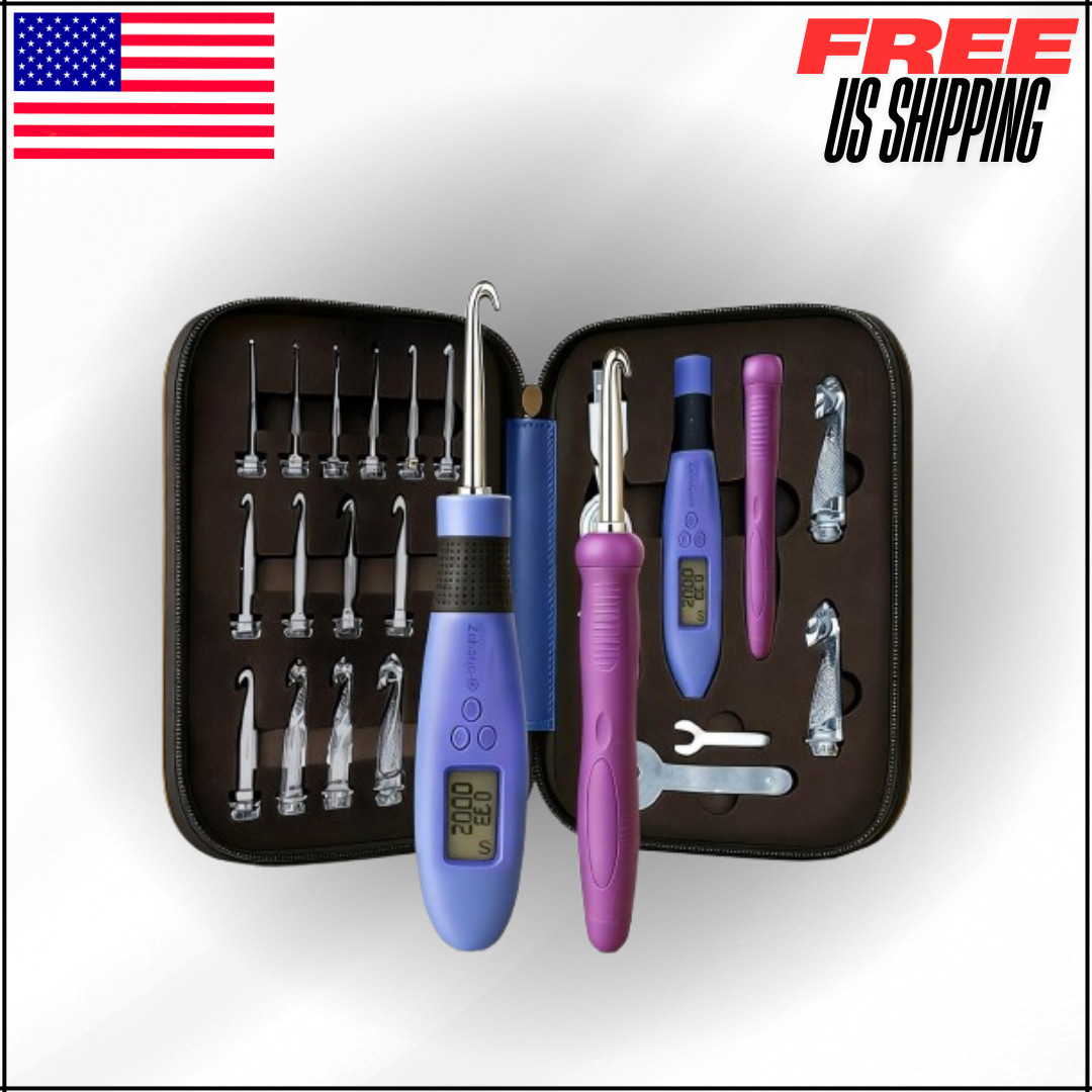 Crochet Hook for Stitch & Row Counter Light Up Interchangeable Needle18 Size