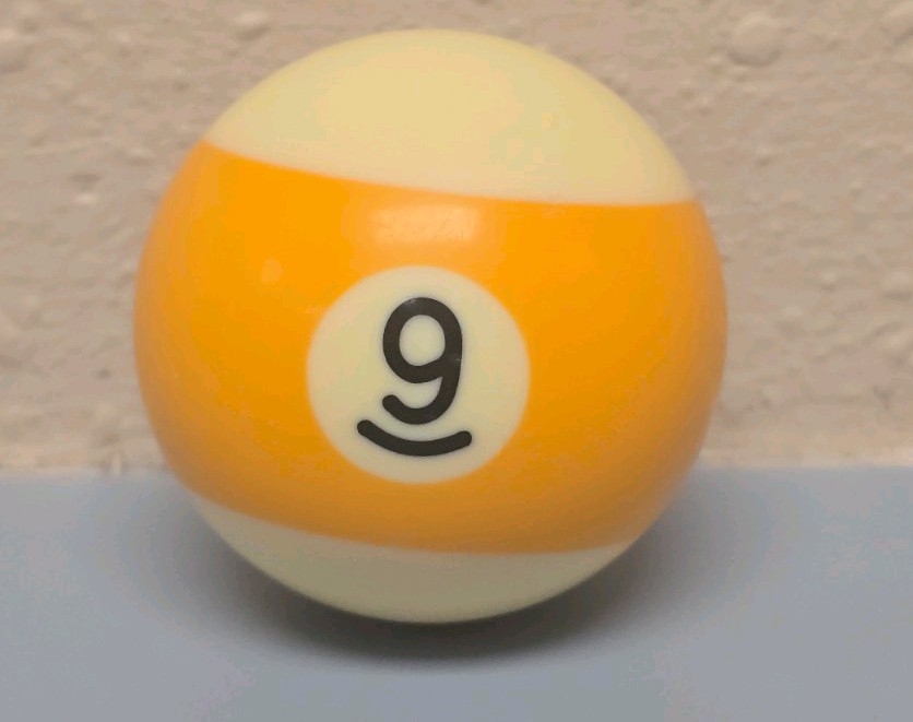 Yellow Number 9 Billiard Ball Single Pool Table Replacement Game Accessory 2 1/4