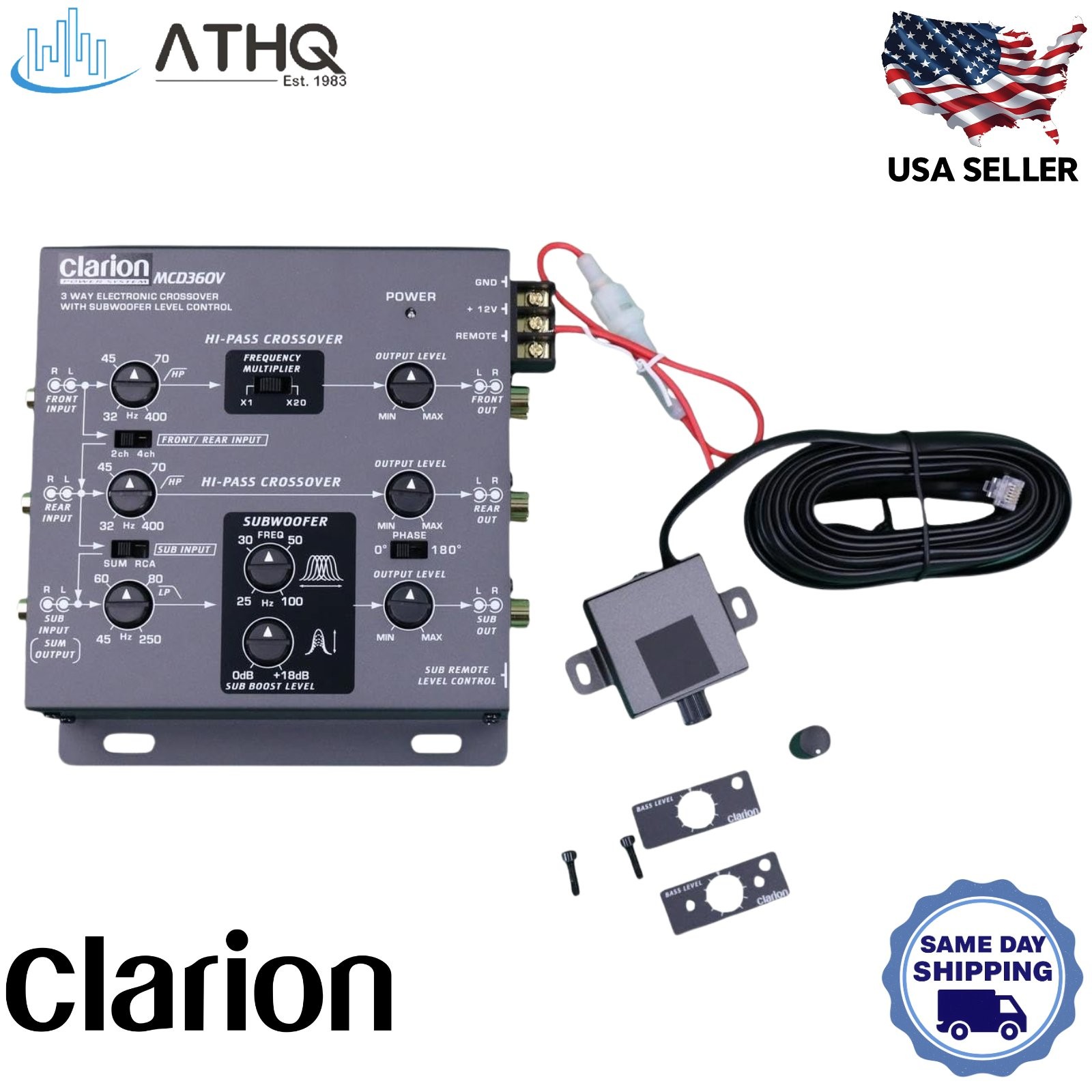 Clarion MCD360V 3-Way 6-Channel Electronic Crossover w/Subwoofer Control - NEW