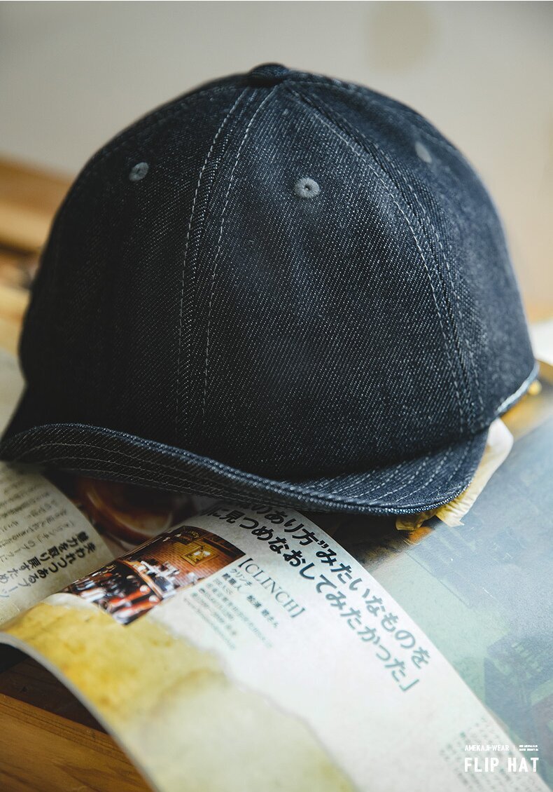 Men's Retro Short Brim Flip Hat Streeetwear Casual Newsboy Hat Adjustabe