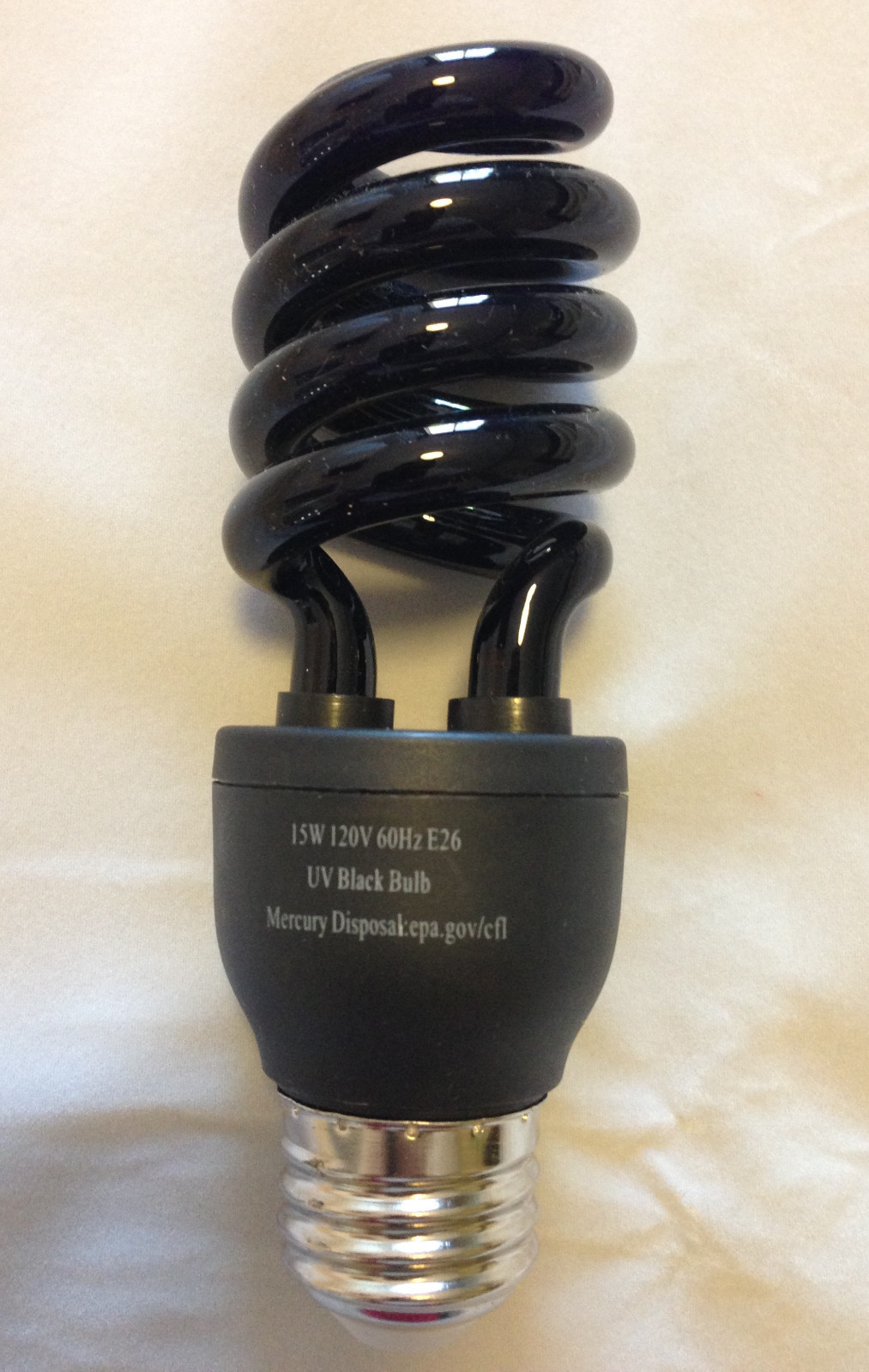 15W UV Black Spiral CFL Fluorescent Light Bulb - E27 E26