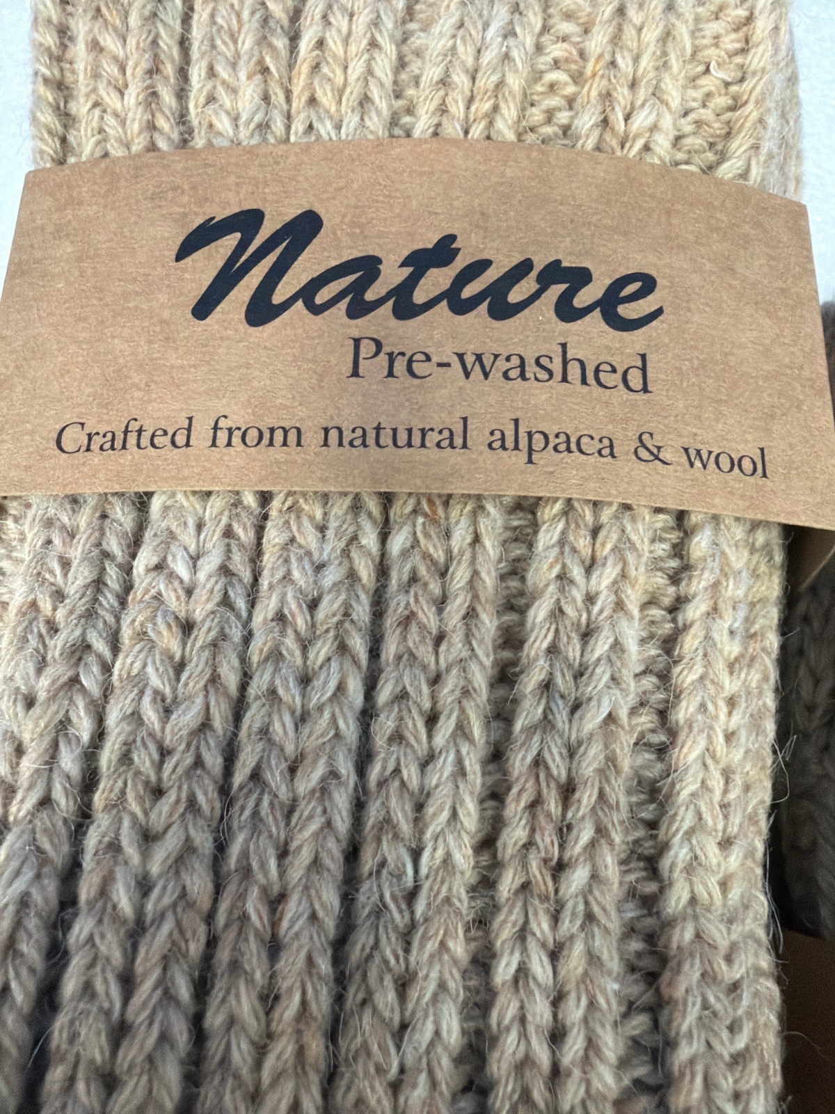 4 pairs alpaca wool socks thermal nature winter socks for women &men-Beige