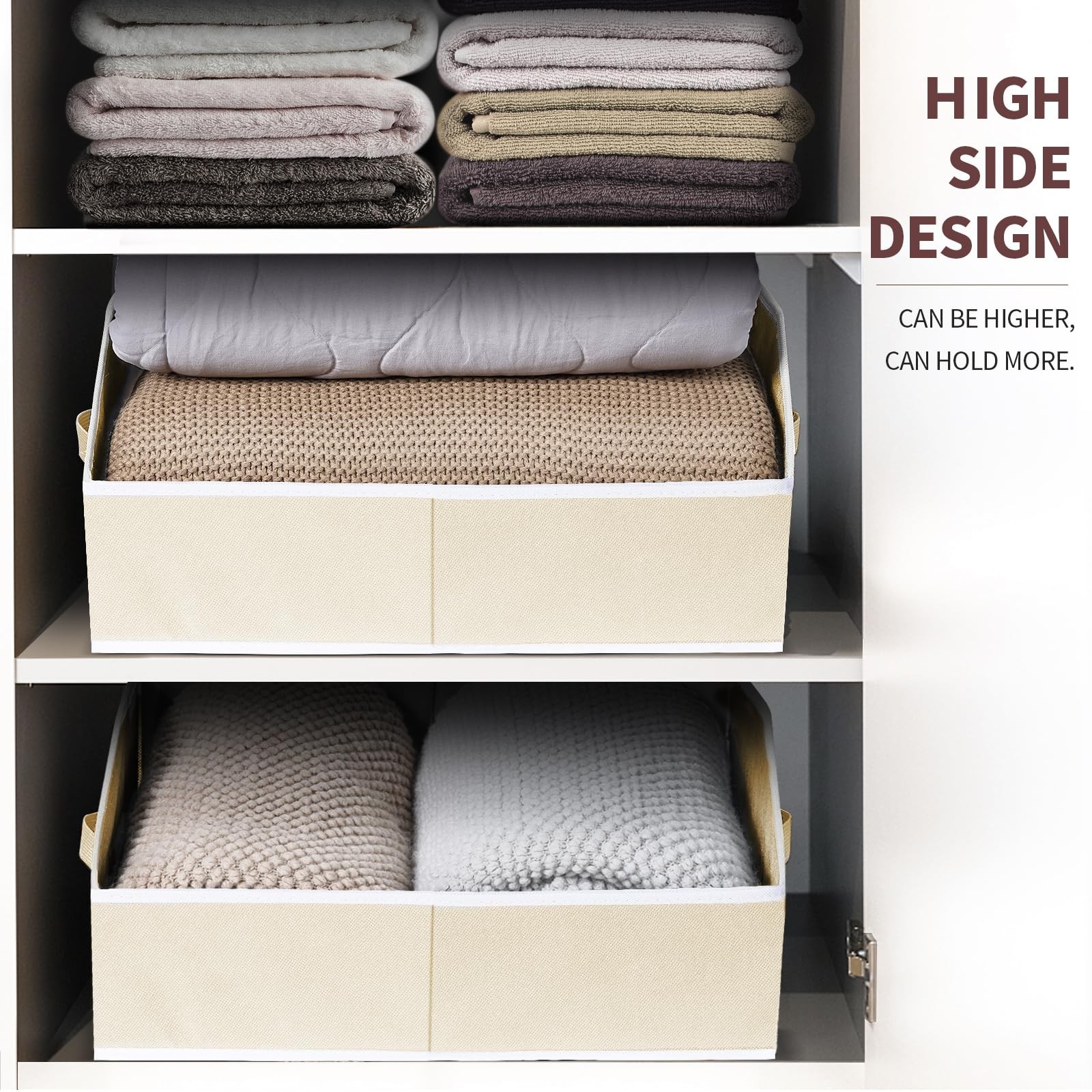 Cube Storage Organizer - Large Bins with Handle, Trapezoid Organizing Baskets...
