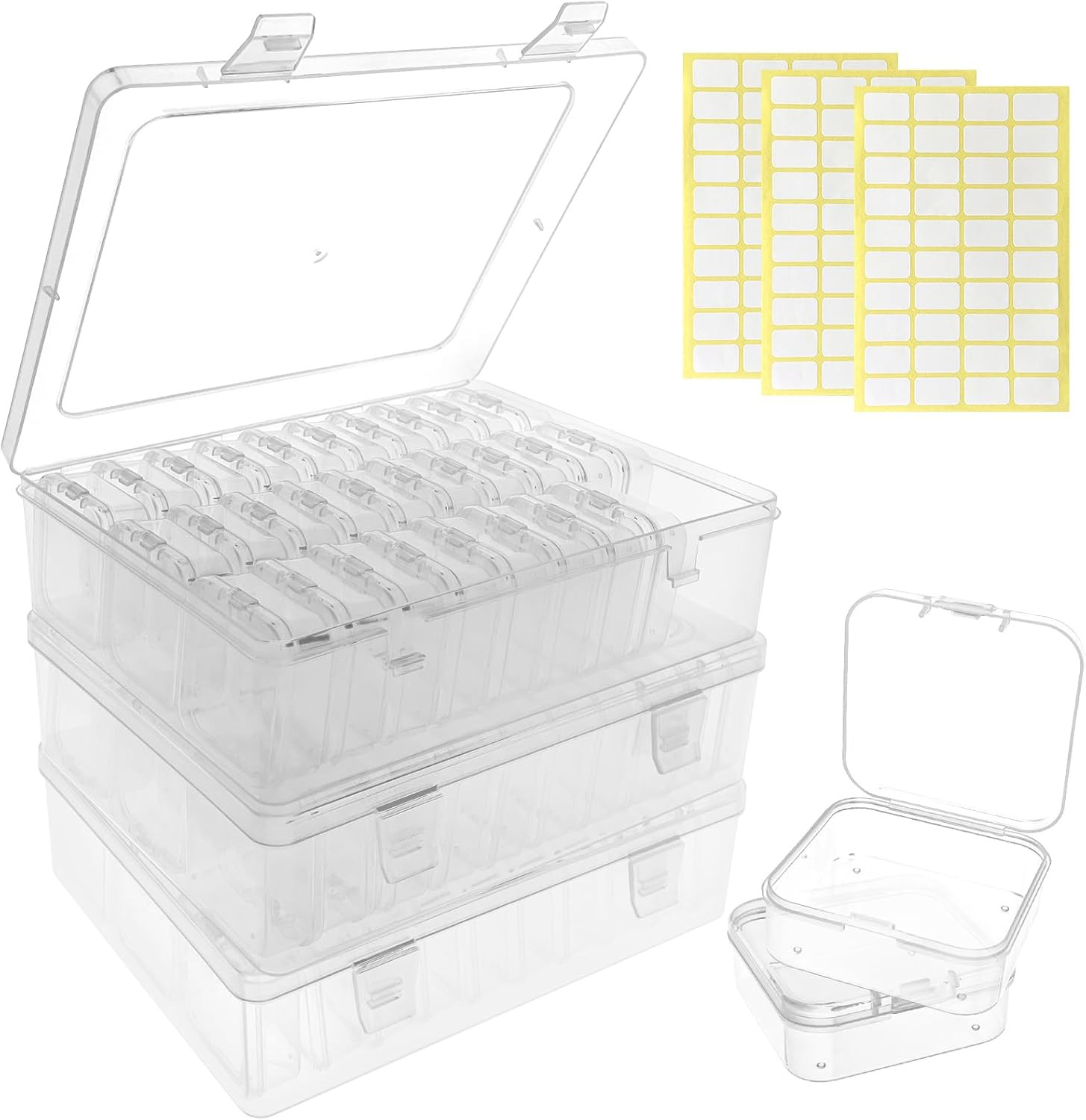 Bead Organizer Box – Small Bead Storage Containers, Mini Clear Plastic Storage B