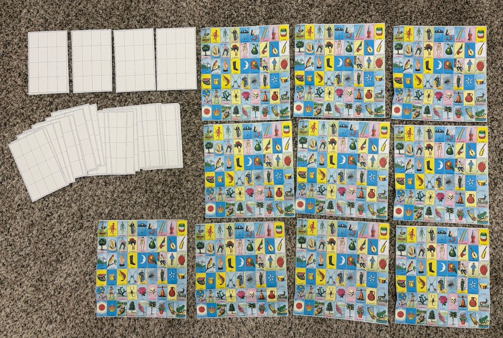 Don Clemente Mexican Loteria 10 Hojas Sheets 1.5” & 30 Tablas Carton Boards