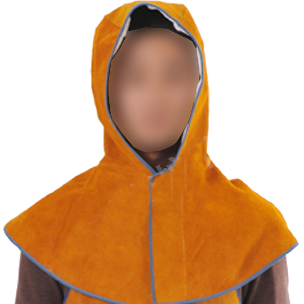 Heat insulation Protection Safety Welding Leather Work Hooded Shawl Hat Caps