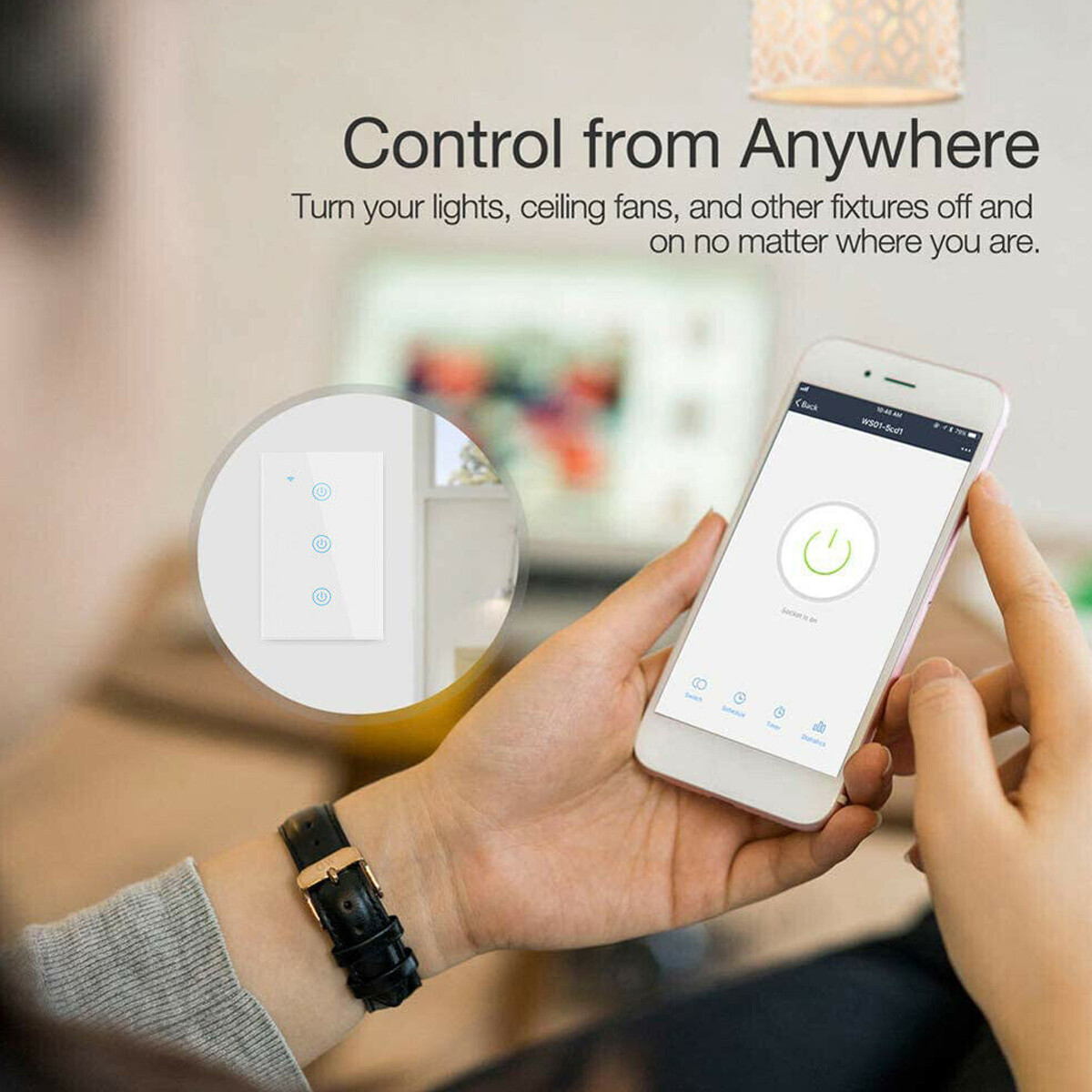 1/2/3 Gang Smart WiFi Wall Light Switch Touch Panel for Alexa/Google/Tuya APP US