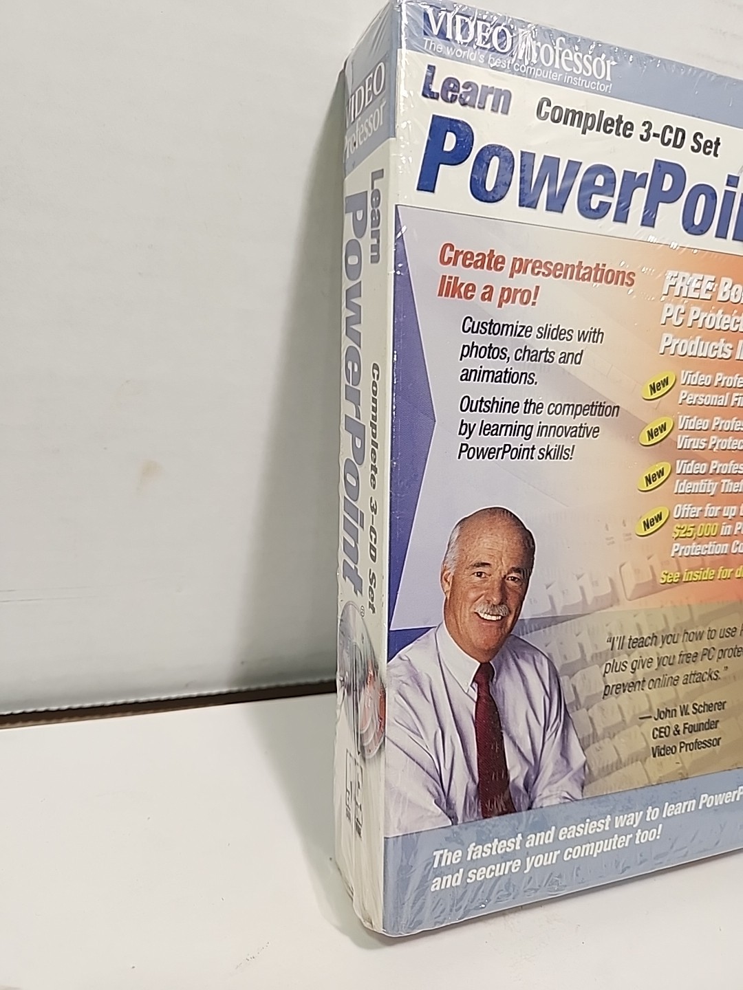 Video Professor Complete 3-CD Set Learn PowerPoint Tutorial PC Software Sealed