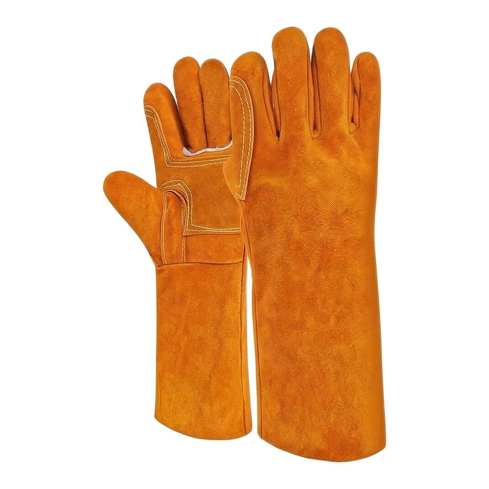 Cowhide Welding Gloves Seamless Heat Resistant for Mechanical Assembly