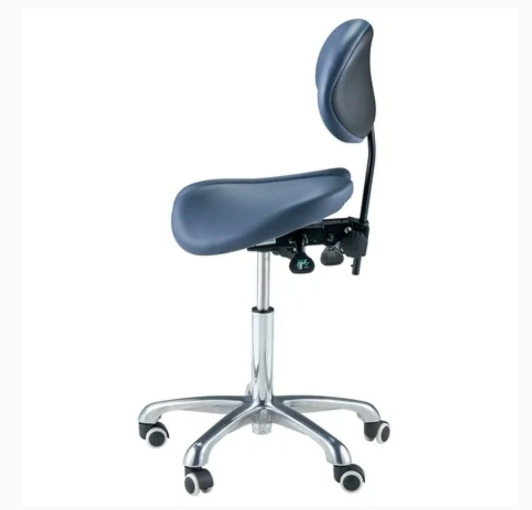 Master Massage Berkeley MS14D Ergonomic Saddle Stool with Backrest-Royal, Blue
