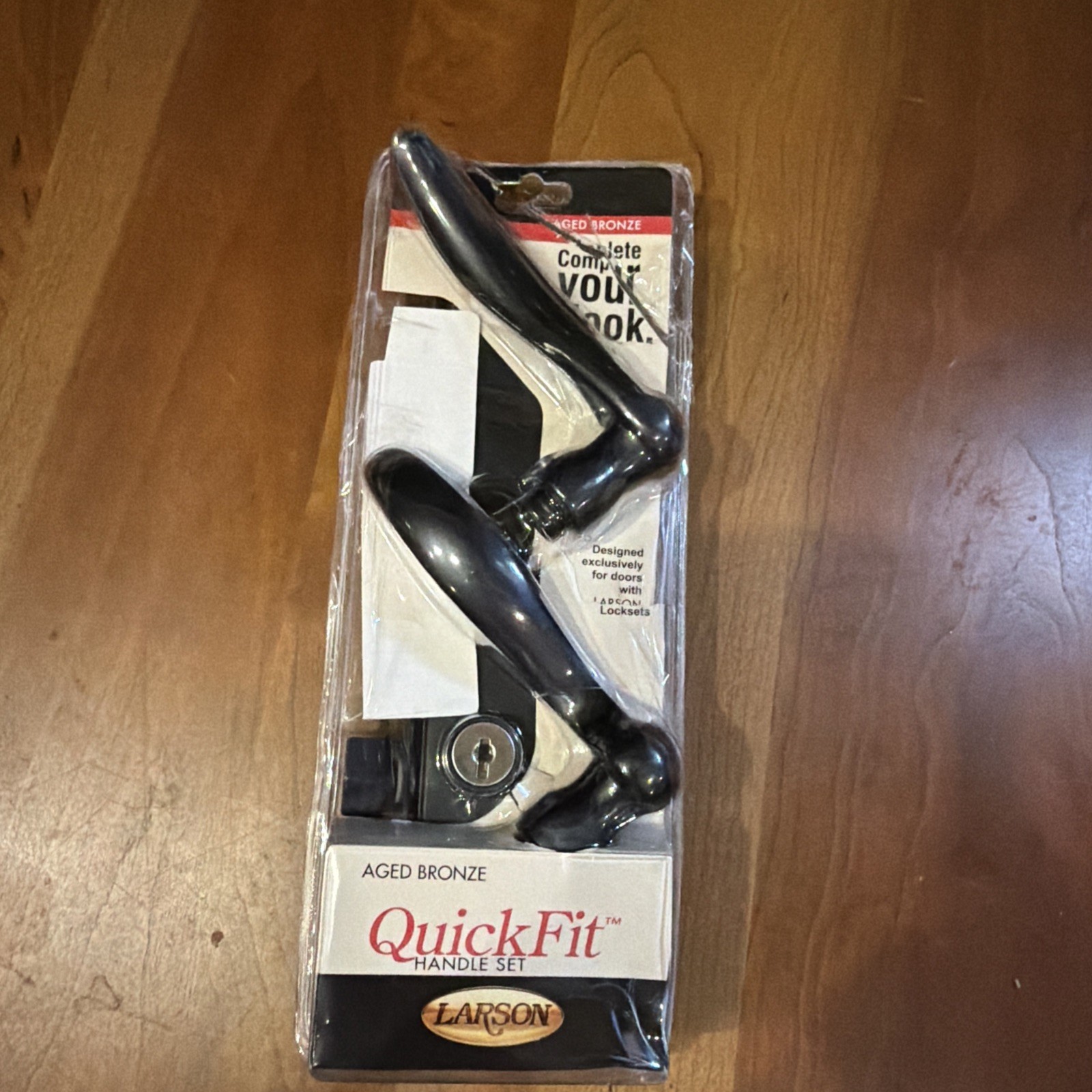 Larson  20297857 QuickFit Storm Door Handle Set - ( Aged Bronze Curved Lever)