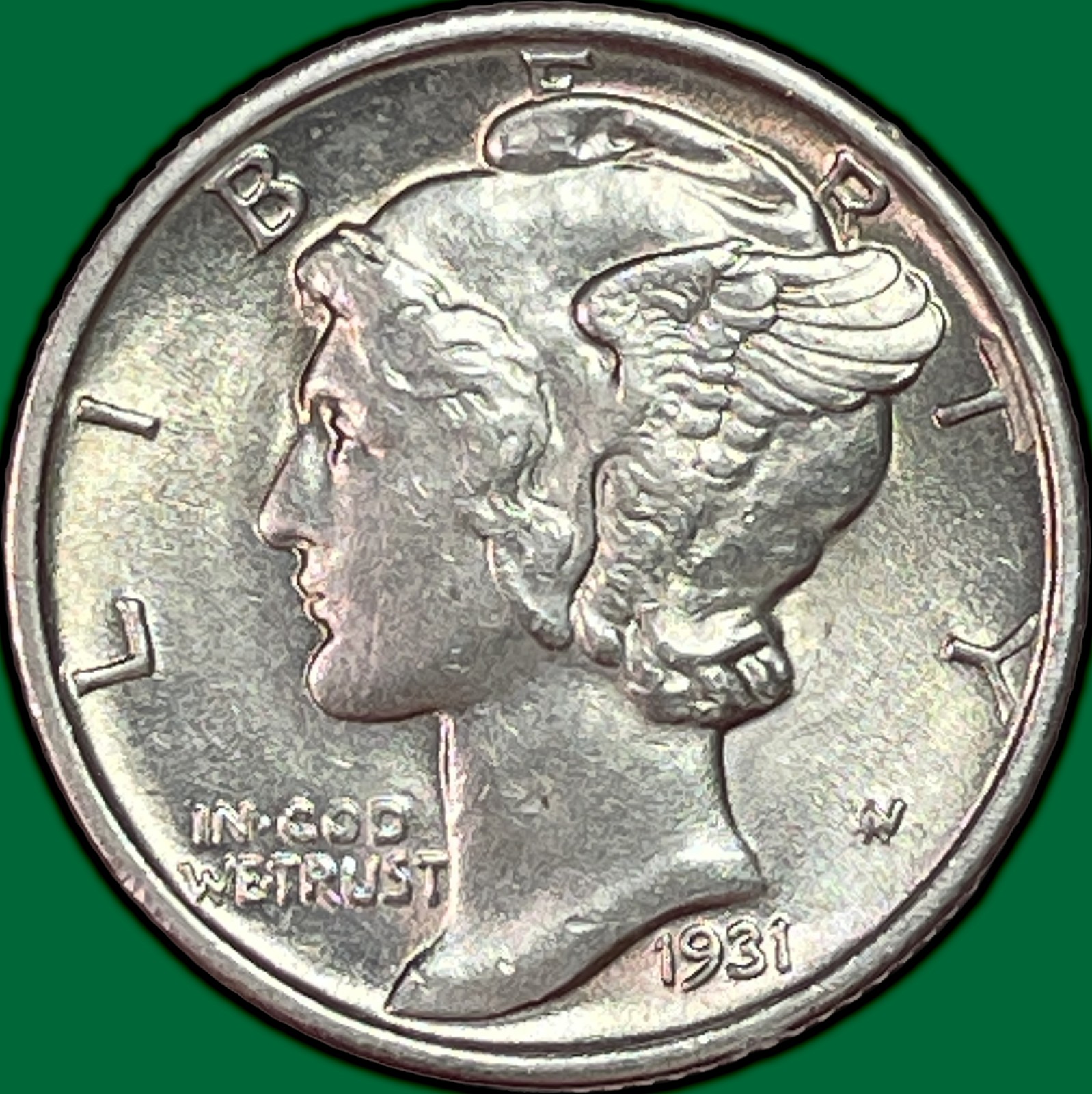 1931-S Mercury Dime Brilliant Uncirculated BU Coin #41996