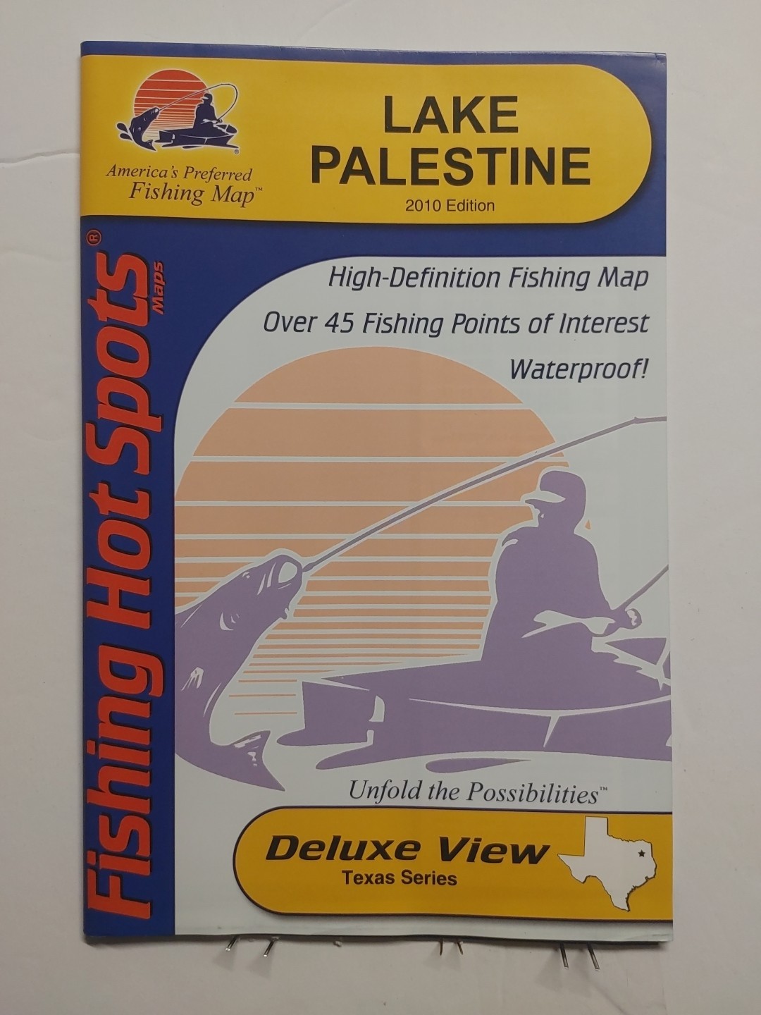 Palestine Lake Taxas Series Fishing Hot Spots Waterproof Map Deluxe View
