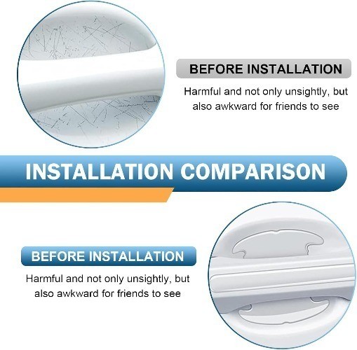 8PCS Car Door Handle Protector, Transparent Handle Bowl Scratch Protector, Car D